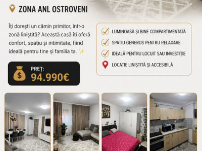 Apartament cu 2 camere etaj 1, zona Ostroveni Ramnicu Valcea